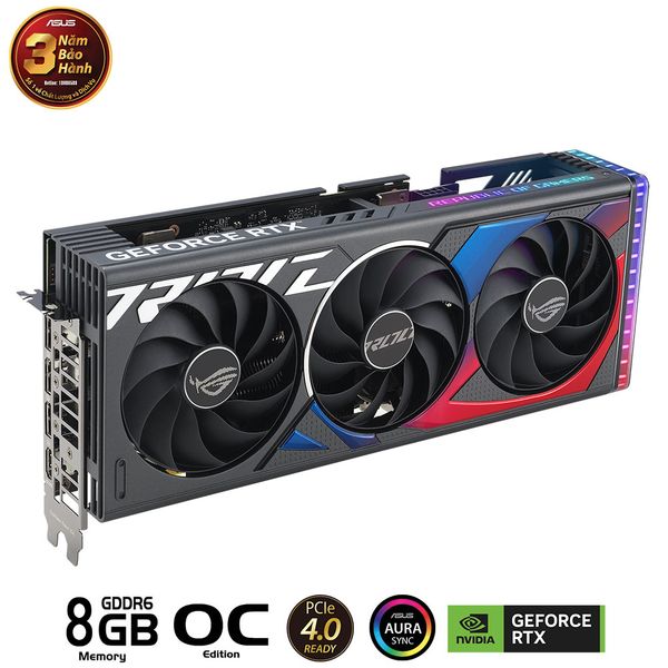Card màn hình ASUS ROG Strix GeForce RTX 4060 OC 3 Fan Đen/Black - Hình ảnh 6