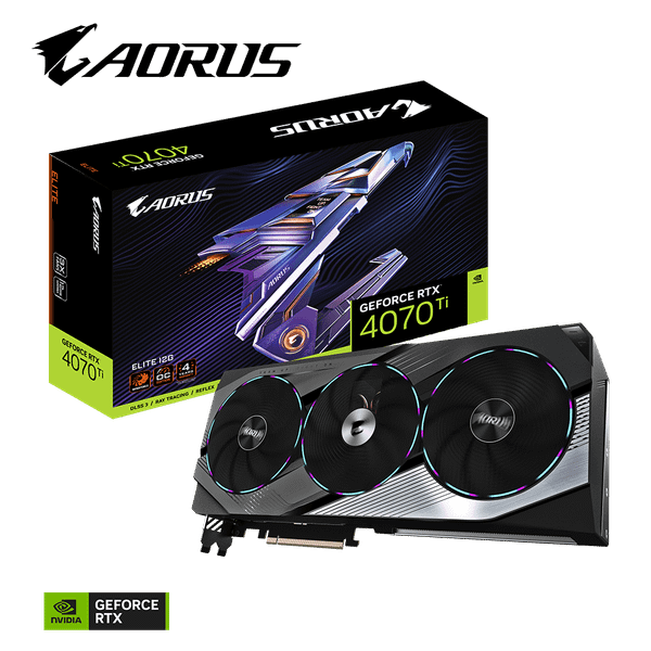 Card màn hình Gigabyte RTX 4070Ti 12GB DR6X Aorus Elite OC 3 Fan - Hình ảnh 2